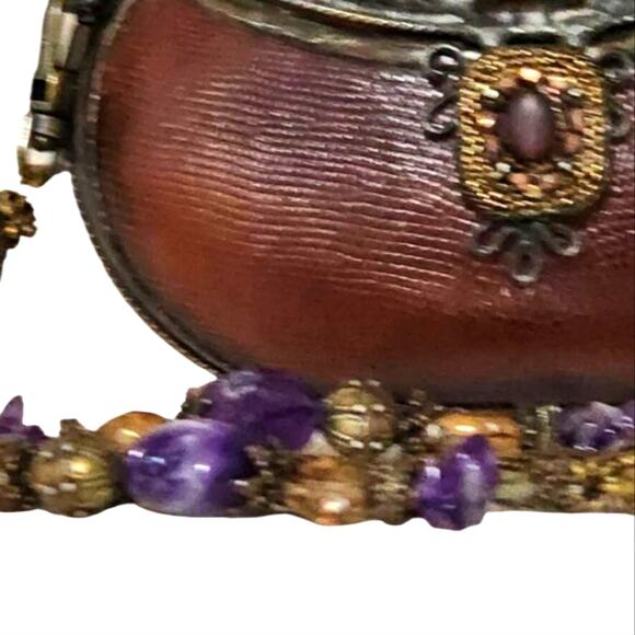 Maya Evangelista Hard Resin Cross Body Bag with Removable‎ Beaded Strap Vintage - Picture 14 of 15